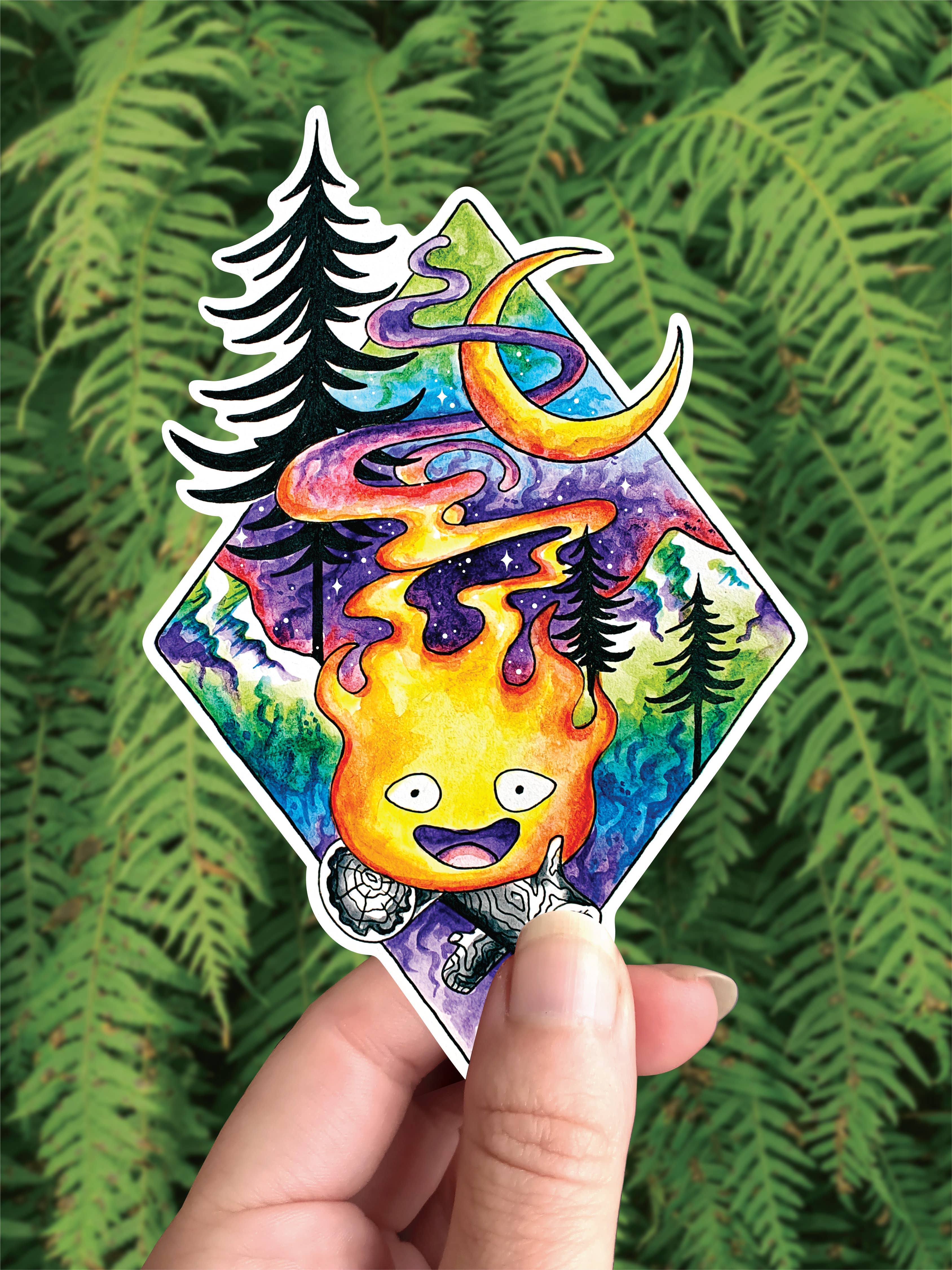 Crafted from Scratch - Campfire Calcifer - Vinyl Sticker - Howl's ...
